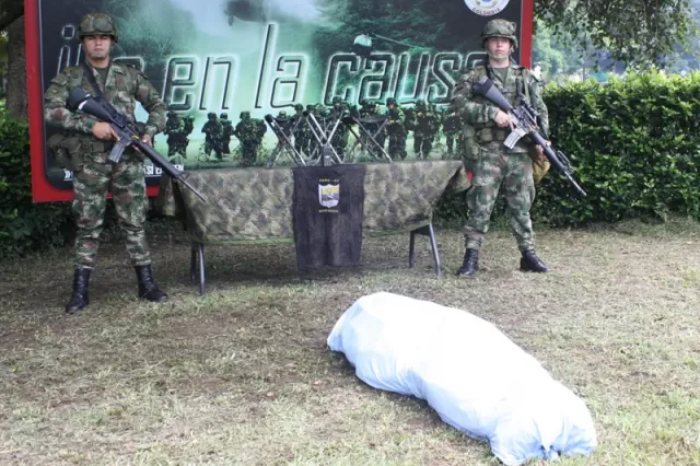 El guerrillero N.N. cayó en combate con el Ejército Nacional en la vereda Caño Cuarteles del municipio de Arauquita. Foto: Brigada 18.
